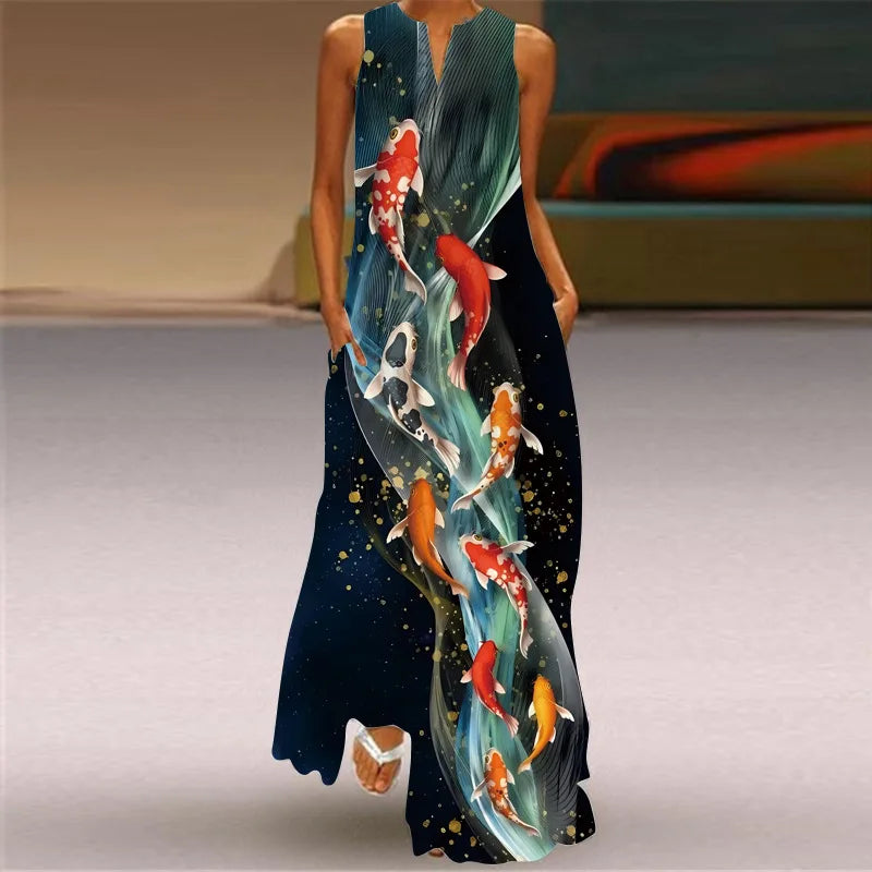 Robe d'Été Artistique – Élégance, Confort & Liberté