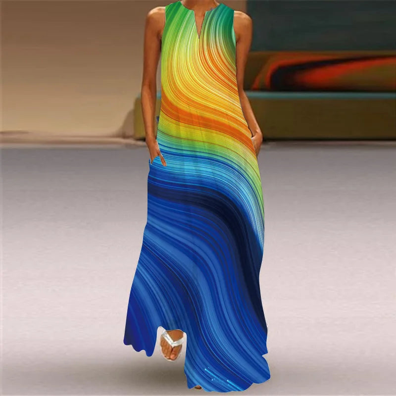 Robe d'Été Artistique – Élégance, Confort & Liberté