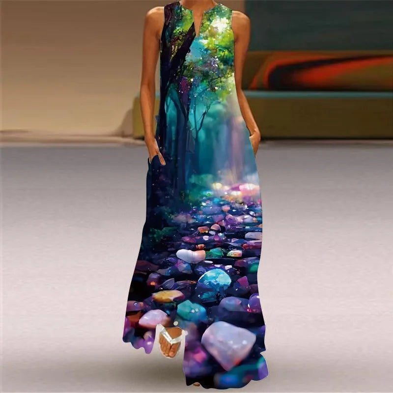 Robe d'Été Artistique – Élégance, Confort & Liberté