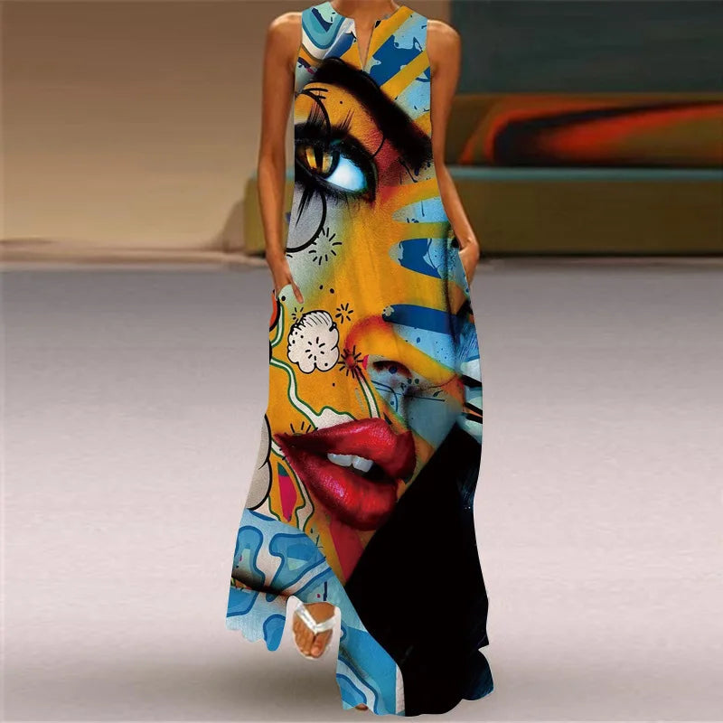 Robe d'Été Artistique – Élégance, Confort & Liberté