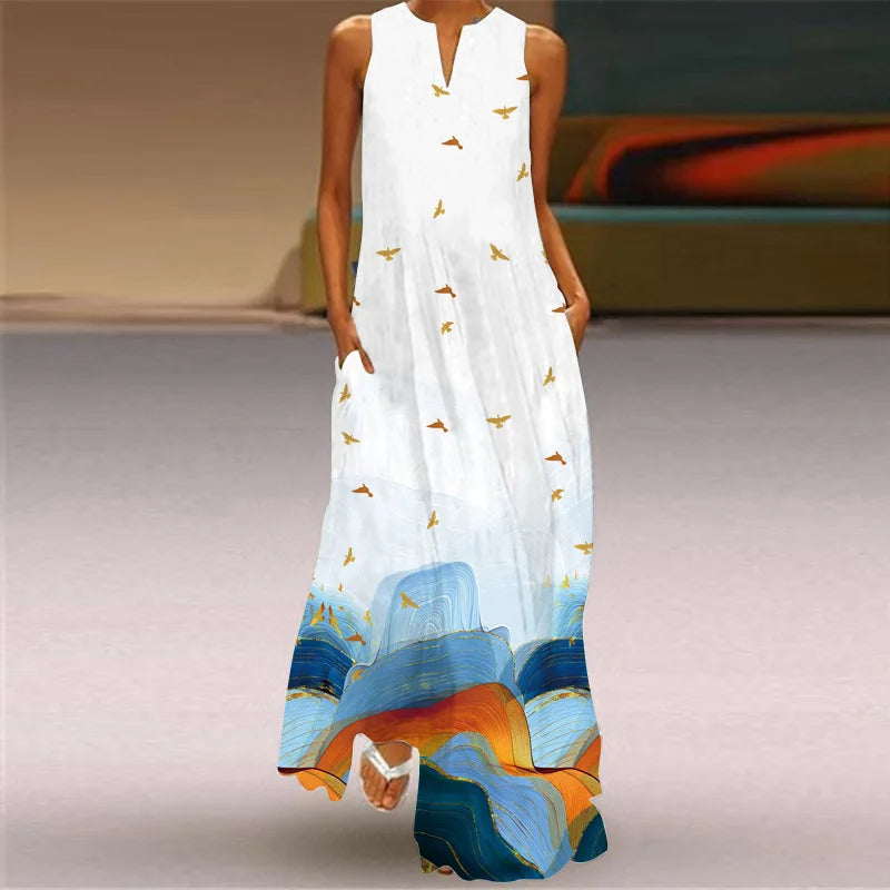 Robe d'Été Artistique – Élégance, Confort & Liberté