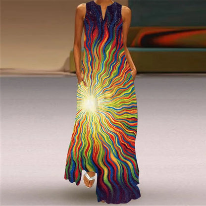 Robe d'Été Artistique – Élégance, Confort & Liberté