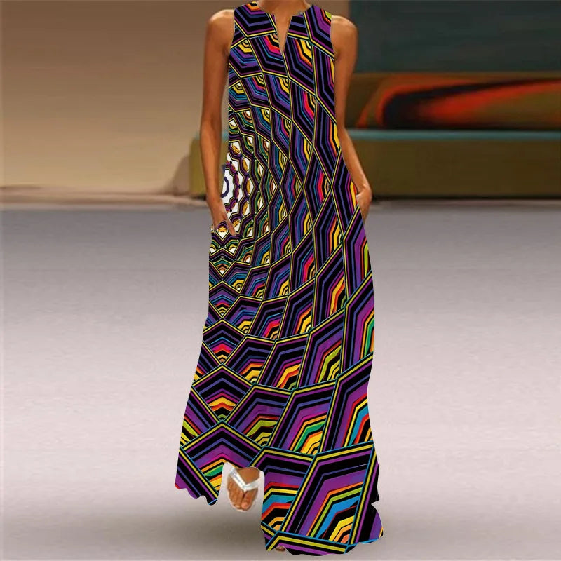 Robe d'Été Artistique – Élégance, Confort & Liberté